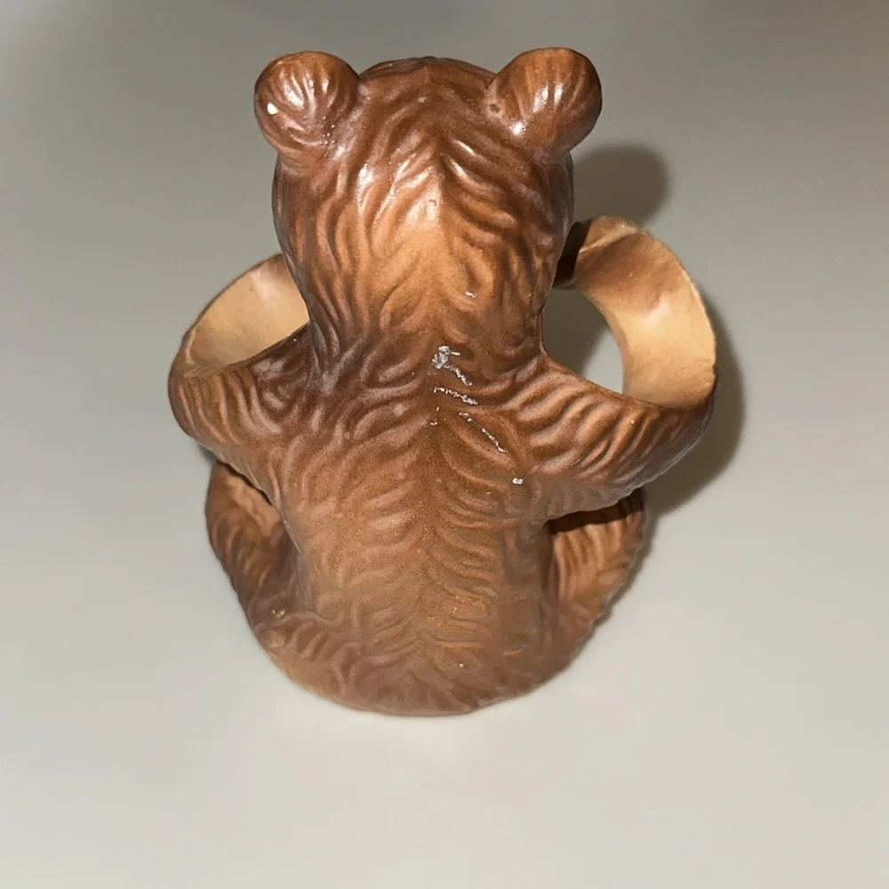 Vintage Ceramic Sitting Brown Bear Figurine Made in Japan